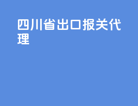四川省出口报关代理