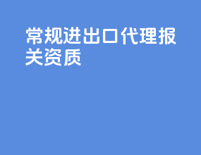 常规进出口代理报关资质