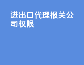 进出口代理报关公司权限