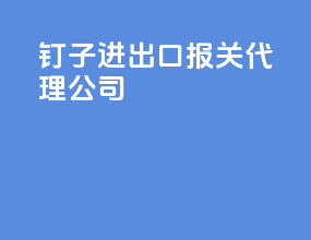 钉子进出口报关代理公司