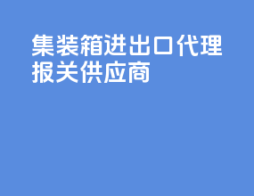 集装箱进出口代理报关供应商