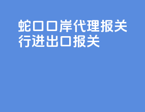 蛇口口岸代理报关行进出口报关