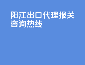 阳江出口代理报关咨询热线