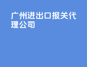 广州进出口报关代理公司