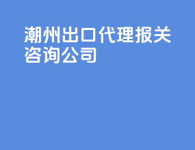 潮州出口代理报关咨询公司