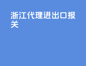 浙江代理进出口报关