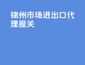 锦州市场进出口代理报关