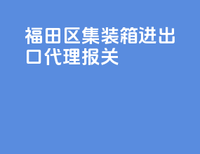 福田区集装箱进出口代理报关
