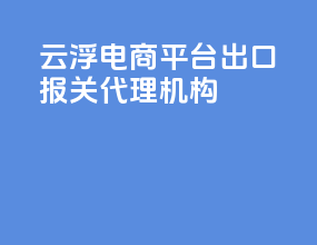 云浮电商平台出口报关代理机构