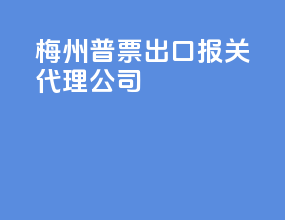 梅州普票出口报关代理公司