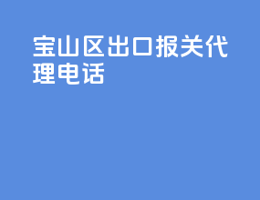 宝山区出口报关代理电话