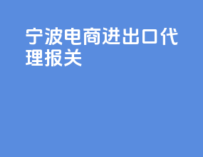 宁波电商进出口代理报关