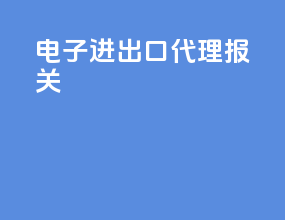 电子进出口代理报关