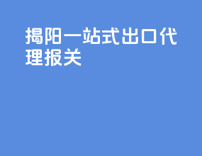 揭阳一站式出口代理报关