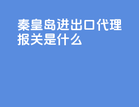 秦皇岛进出口代理报关是什么