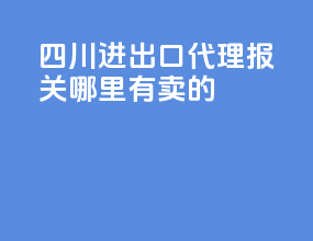 四川进出口代理报关哪里有卖的