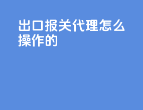 出口报关代理怎么操作的