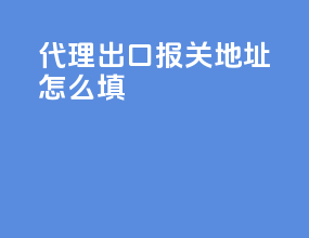 代理出口报关地址怎么填