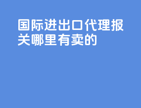 国际进出口代理报关哪里有卖的