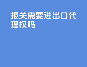 报关需要进出口代理权吗
