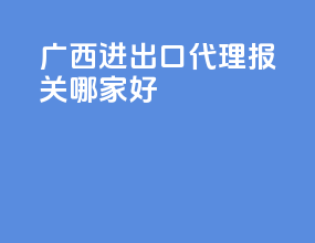 广西进出口代理报关哪家好
