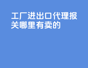 工厂进出口代理报关哪里有卖的