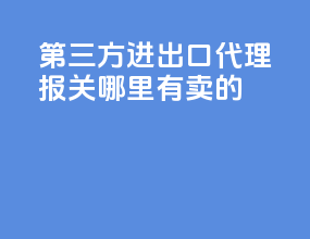 第三方进出口代理报关哪里有卖的