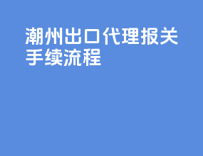 潮州出口代理报关手续流程