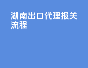 湖南出口代理报关流程