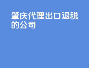 肇庆代理出口退税的公司