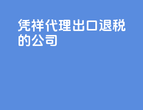 凭祥代理出口退税的公司