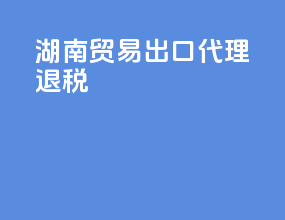 湖南贸易出口代理退税