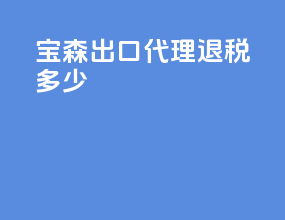 宝森出口代理退税多少