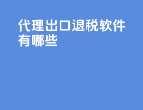 代理出口退税软件有哪些