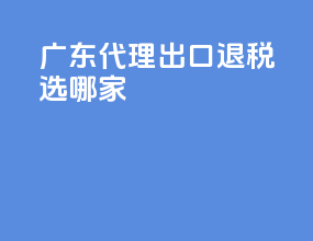 广东代理出口退税选哪家