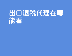 出口退税代理在哪能看