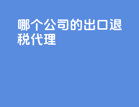 哪个公司的出口退税代理