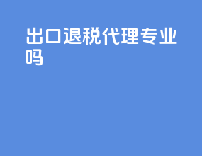 出口退税代理专业吗