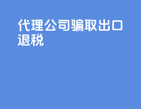 代理公司骗取出口退税