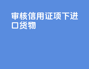 审核信用证项下进口货物