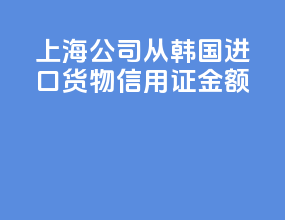 上海a公司从韩国进口货物 信用证金额