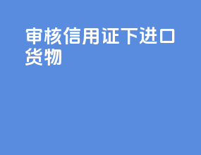 审核信用证下进口货物