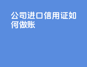 公司进口信用证如何做账