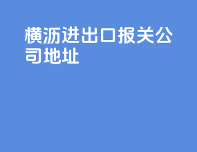 横沥进出口报关公司地址