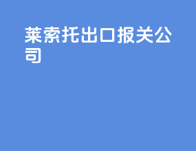 莱索托出口报关公司