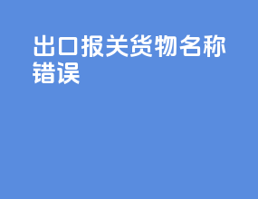 出口报关货物名称错误
