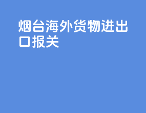 烟台海外货物进出口报关