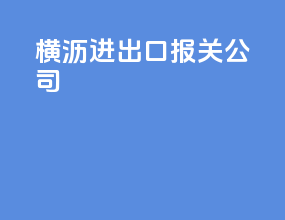 横沥进出口报关公司