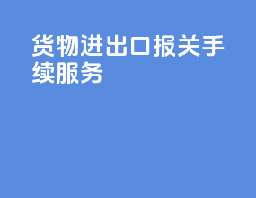 货物进出口报关手续服务