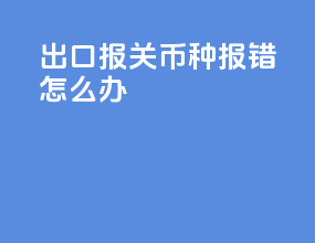 出口报关币种报错怎么办